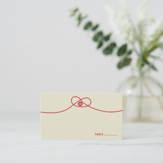 Red Knot Union Double Happiness Chinese Wedding Plaatskaartje (Staand voorkant)