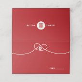Red Knot Union Double Happiness Chinese Wedding Plaatskaartje (Buitenkant ongevouwen)