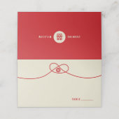 Red Knot Union Double Happiness Chinese Wedding Plaatskaartje (Buitenkant ongevouwen)