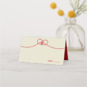 Red Knot Union Double Happiness Chinese Wedding Plaatskaartje (Voorkant)