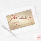 Red Knot Union Double Happiness Chinese Wedding Rechthoekige Sticker (Envelop)