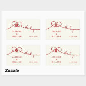 Red Knot Union Double Happiness Chinese Wedding Rechthoekige Sticker (Vel)