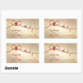 Red Knot Union Double Happiness Chinese Wedding Rechthoekige Sticker (Vel)