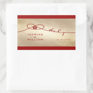 Red Knot Union Double Happiness Chinese Wedding Rechthoekige Sticker