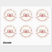 Red Knot Union Double Happiness Chinese Wedding Ronde Sticker (Vel)
