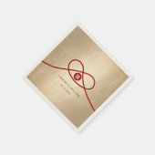 Red Knot Union Double Happiness Chinese Wedding Servet (Hoek)