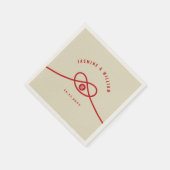 Red Knot Union Double Happiness Chinese Wedding Servet (Hoek)