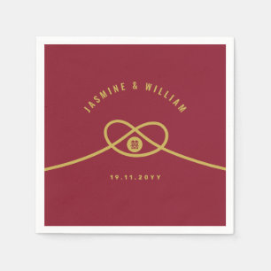 Red Knot Union Double Happiness Chinese Wedding Servetten