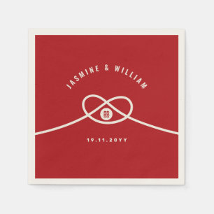 Red Knot Union Double Happiness Chinese Wedding Servetten