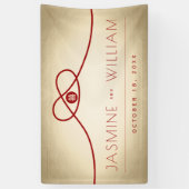 Red Knot Union Double Happiness Chinese Wedding Spandoek (Verticaal)