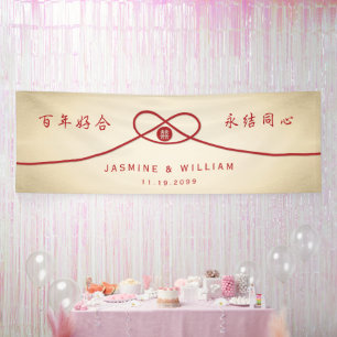 Red Knot Union Double Happiness Chinese Wedding Spandoek