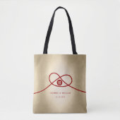 Red Knot Union Double Happiness Chinese Wedding Tote Bag (Voorkant)