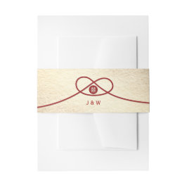 Red Knot Union Double Happiness Chinese Wedding Uitnodigingen Wikkel