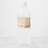 Red Knot Union Double Happiness Chinese Wedding Waterfles Etiket (Achterkant)