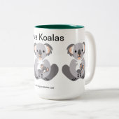 Red KOALAS - Bedreigd dier - Wildlife - Natuur Tweekleurige Koffiemok (Voorkant rechts)