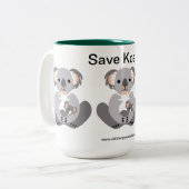 Red KOALAS - Bedreigd dier - Wildlife - Natuur Tweekleurige Koffiemok (Voorkant links)