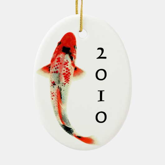 Red Koi 2010 Keramisch Ornament (Achterkant)