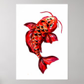 Red Koi Carp Fish Poster (Voorkant)