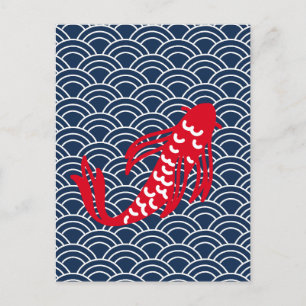 Red Koi Fish Briefkaart