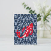Red Koi Fish Briefkaart (Staand voorkant)