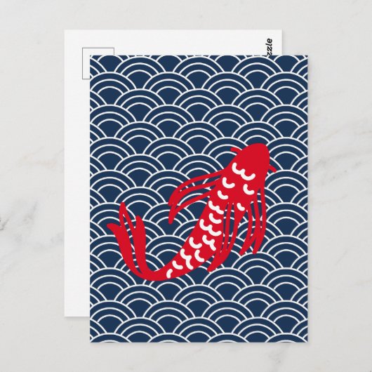 Red Koi Fish Briefkaart (Voorkant / Achterkant)