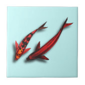 Red Koi Fish Ceramic Tile Tegeltje (Voorkant)