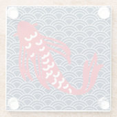 Red Koi Fish Glazen Onderzetter (Achterkant)
