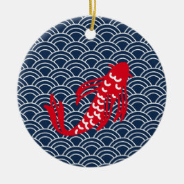 Red Koi Fish Keramisch Ornament