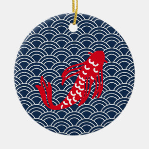 Red Koi Fish Keramisch Ornament