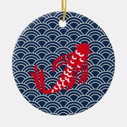 Red Koi Fish Keramisch Ornament (Voorkant)