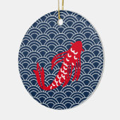 Red Koi Fish Keramisch Ornament (Links)