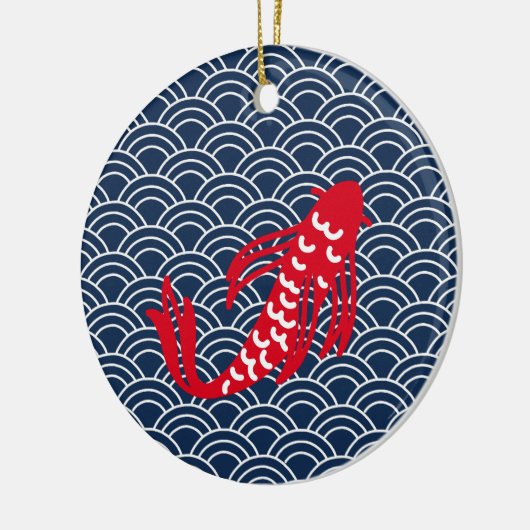 Red Koi Fish Keramisch Ornament (Links)
