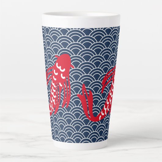 Red Koi Fish Latte Mok (Voorkant)