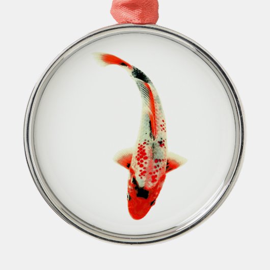 Red Koi Fish Metalen Ornament (Voorkant)