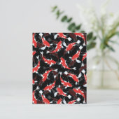 Red Koi Fish Pattern Briefkaart (Staand voorkant)