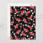 Red Koi Fish Pattern Briefkaart (Voorkant / Achterkant)
