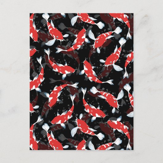 Red Koi Fish Pattern Briefkaart (Voorkant)