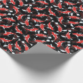 Red Koi Fish Pattern Cadeaupapier (Hoek)
