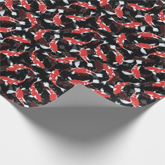 Red Koi Fish Pattern Cadeaupapier (Hoek)