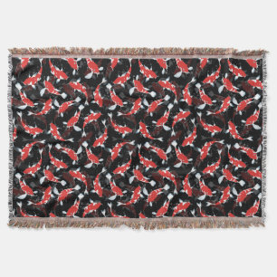 Red Koi Fish Pattern Deken