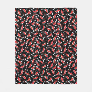 Red Koi Fish Pattern Fleece Deken