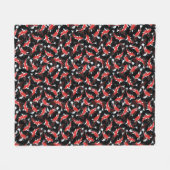 Red Koi Fish Pattern Fleece Deken (Voorkant (Horizontaal))