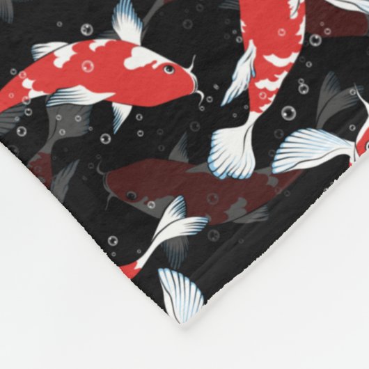 Red Koi Fish Pattern Fleece Deken (Hoek)