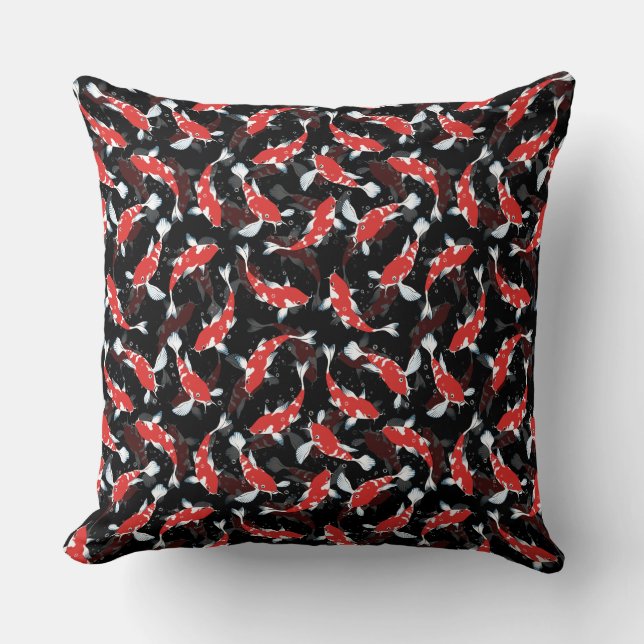 Red Koi Fish Pattern Kussen (Voorkant)