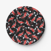 Red Koi Fish Pattern Papieren Bordje (Voorkant)