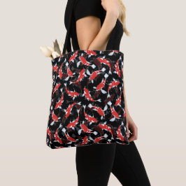 Red Koi Fish Pattern Tote Bag