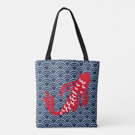 Red Koi Fish Tote Bag (Achterkant)