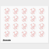 Red Koi modern design Ronde Sticker (Vel)