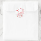 Red Koi modern design Ronde Sticker (Tas)