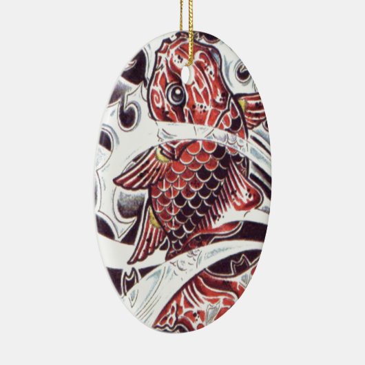 Red Koi Tattoo Design Keramisch Ornament (Rechts)